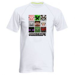 Чоловіча футболка для спорту Minecraft character heads - PrintSalon