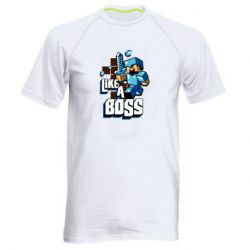 Мужская футболка для спорта Minecraft Like a Boss - PrintSalon
