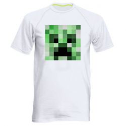 Мужская футболка для спорта Minecraft minimalist Creeper - PrintSalon