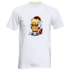 Мужская футболка для спорта New Year's beer - PrintSalon