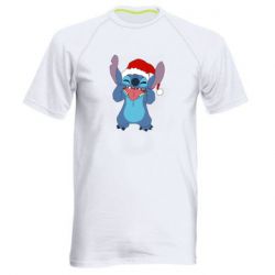 Мужская футболка для спорта Новогодний Стич - PrintSalon