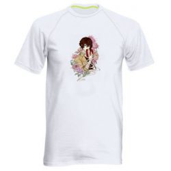 Чоловіча футболка для спорту Osamu Dazai in flowers