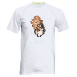 Мужская футболка для спорта Осенний ежик - PrintSalon