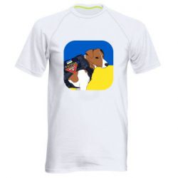 Мужская футболка для спорта Патрон на фоне флага - PrintSalon