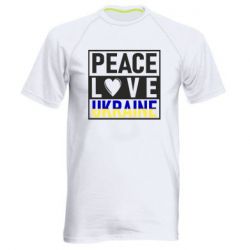 Мужская спортивная футболка PEACE LOVE UKRAINE - PrintSalon