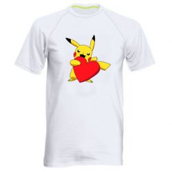 Мужская футболка для спорта Pikachu Heart - PrintSalon