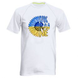 Мужская футболка для спорта Подсолнух Украина! - PrintSalon