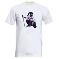 Мужская футболка для спорта Sasuke with katana - PrintSalon