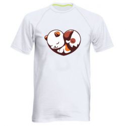 Мужская футболка для спорта Сердечко. Котик и собачка - PrintSalon