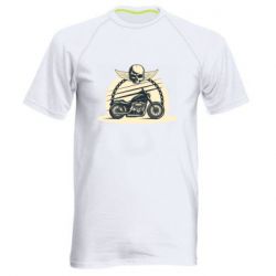 Мужская футболка для спорта Skull and Bike - PrintSalon