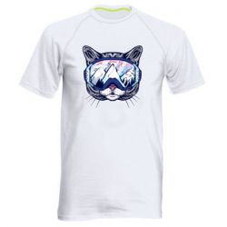 Мужская футболка для спорта Snowboard Cat
