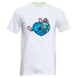 Мужская футболка для спорта Стич с куклой - PrintSalon