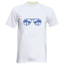 Мужская футболка для спорта Sunglasses And Palm Trees - PrintSalon