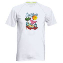 Мужская футболка для спорта Surfing Paradise Flamingo - PrintSalon