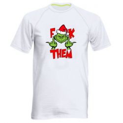 Мужская футболка для спорта The grinch f*ck them - PrintSalon