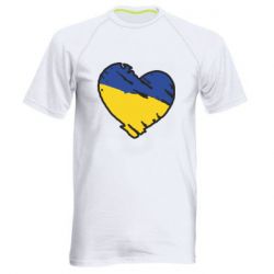 Мужская футболка для спорта Украина сердце с царапинами - PrintSalon