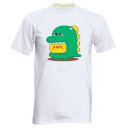 Мужская футболка для спорта Уточка в костюме динозавра - PrintSalon