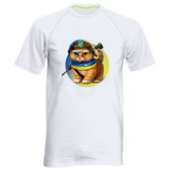 Мужская футболка для спорта Военный котик - PrintSalon