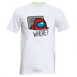 Мужская футболка для спорта Where? ( Among Us ) - PrintSalon
