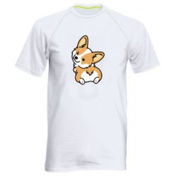 Мужская футболка для спорта Winking Corgi - PrintSalon