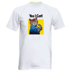Мужская футболка для спорта Yes I Cat - PrintSalon