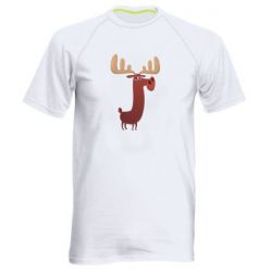 Мужская футболка для спорта Забавный олень - PrintSalon