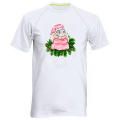 Мужская футболка для спорта Заяц Новогодний - PrintSalon