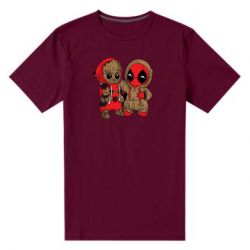 Мужская футболка премиум Baby Groot And Deadpool - PrintSalon