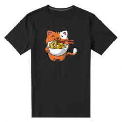 Мужская футболка премиум Cat and Ramen - PrintSalon