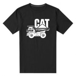 Мужская футболка премиум CAT logo and truck - PrintSalon