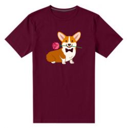 Мужская футболка премиум Corgi With A Rose - PrintSalon