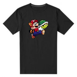 Мужская футболка премиум Cute Mario with turtle - PrintSalon