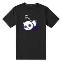 Мужская футболка премиум Cute panda sleeping - PrintSalon