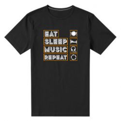 Мужская футболка премиум Eat sleep dj repeat. - PrintSalon