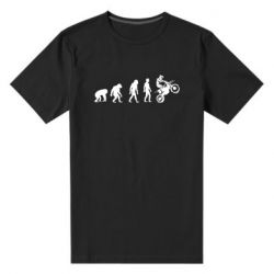 Мужская футболка премиум Эволюция мотоциклиста - PrintSalon