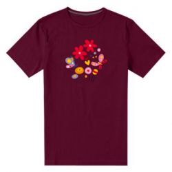 Мужская футболка премиум Flowers and Butterflies - PrintSalon