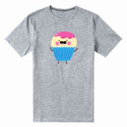 Мужская футболка премиум Funny cupcake with smile - PrintSalon