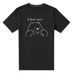Мужская футболка премиум I don't care white - PrintSalon