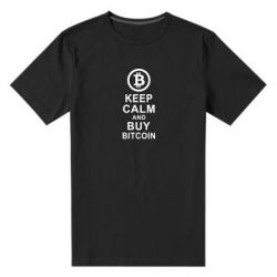 Мужская футболка премиум Keep calm and by bitcoin - PrintSalon