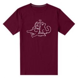 Мужская футболка премиум Кот Саймона Любовь - PrintSalon