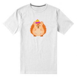 Мужская футболка премиум Little hedgehog in a hat - PrintSalon