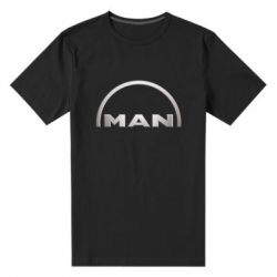 Мужская футболка премиум Man metallic logo - PrintSalon