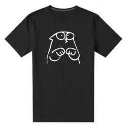 Мужская футболка премиум Милый Кот Саймона - PrintSalon