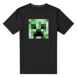 Мужская футболка премиум Minecraft minimalist Creeper - PrintSalon