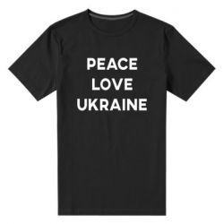 Мужская стрейчевая футболка Мир, любовь, Украина - PrintSalon