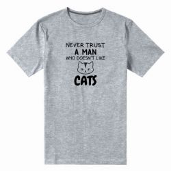 Мужская футболка премиум Не любит котов - не доверяй - PrintSalon