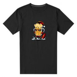 Мужская футболка премиум New Year's beer - PrintSalon