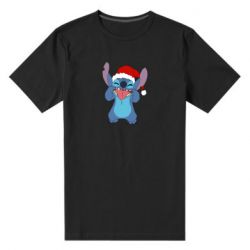 Мужская футболка премиум Новогодний Стич - PrintSalon