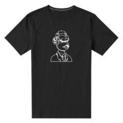 Мужская футболка премиум Обезьяна в виртуальных очках - PrintSalon