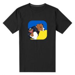 Мужская футболка премиум Патрон на фоне флага - PrintSalon